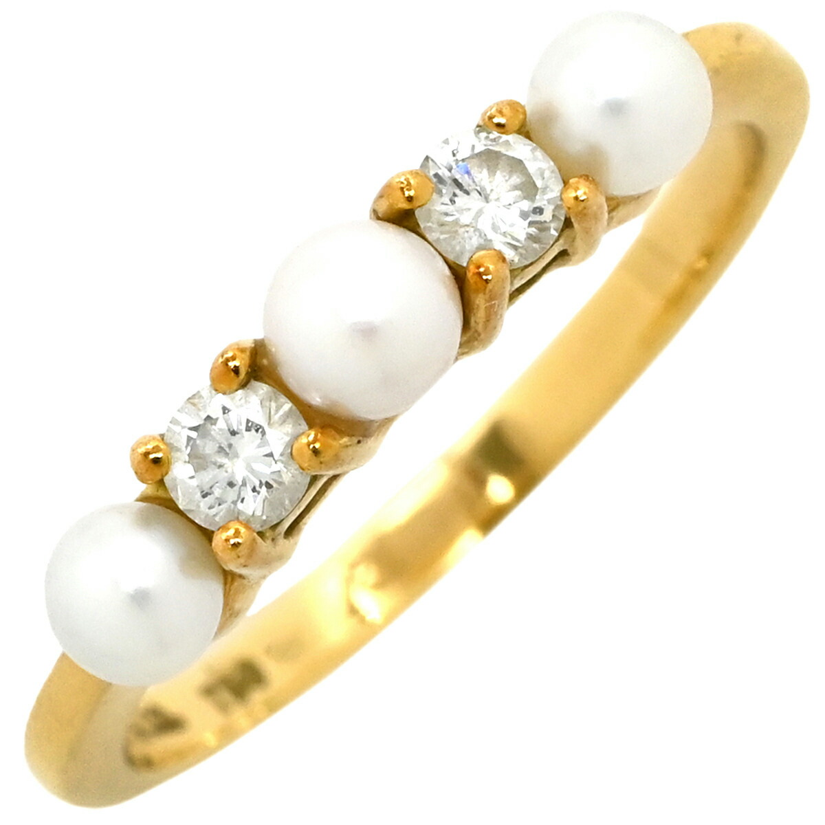 ティファニー　ダイヤモンドパールリング　11号　Ꮶ18ゴールド　真珠 ティファニーダイヤモンドパールリング11号Ꮶ18ゴールド真珠