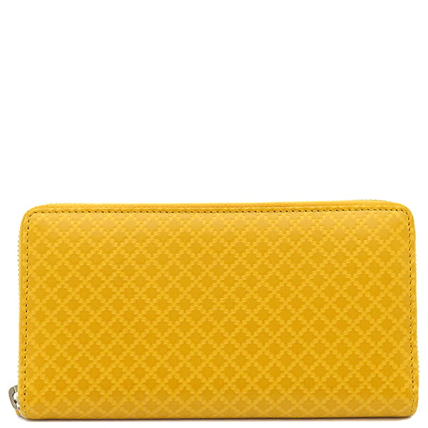 グッチ GUCCI 長財布 ディアマンテ レザー イエロー シルバー金具 黄色 ラウンドジップ 307990【中古】