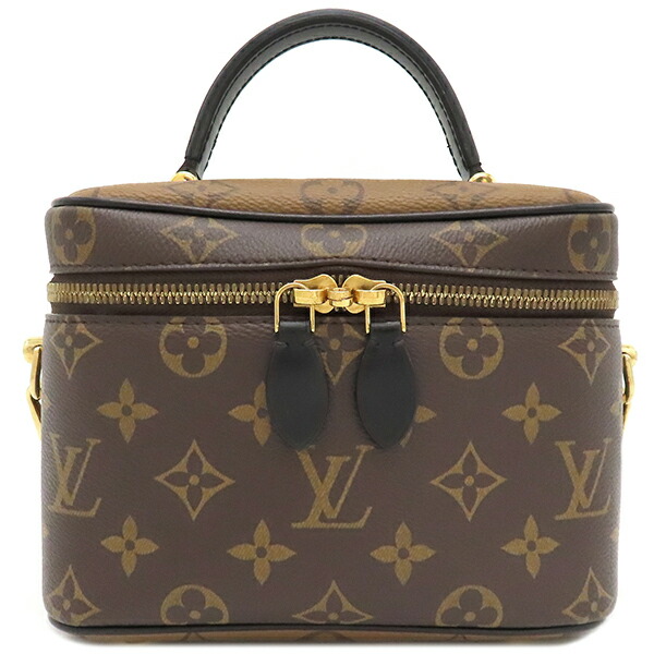＼ポイント2倍 4/14 20時から／ ルイヴィトン LOUIS VUITTON 2WAYバッグ ヴァニティ NV PM モノグラムキャンバス モノグラムリバースキャンバス モノグラム×モノグラムリバース ゴールド金具 茶 バニティ ハンドバッグ パドロック欠品 M45165 RFID【中古】