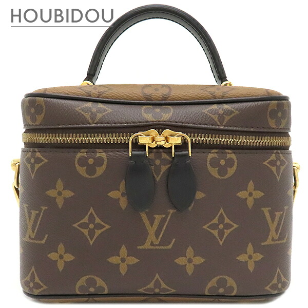 ＼ポイント2倍／ ルイヴィトン Louis Vuitton 2WAYバッグ ヴァニティ NV PM モノグラムキャンバス モノグラムリバースキャンバス モノグラム&times;モノグラムリバース ゴールド金具 茶 バニティ ハンドバッグ パドロック欠品 M45165 RFID【中古】｜HOUBIDOU 心斎橋店