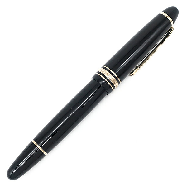 モンブラン Montblanc ボールペン マイスターシュテュック ルグラン ゴールドコーティング ローラーボール GP プレシャスレジン ブラック×ゴールド インク切れ 【中古】