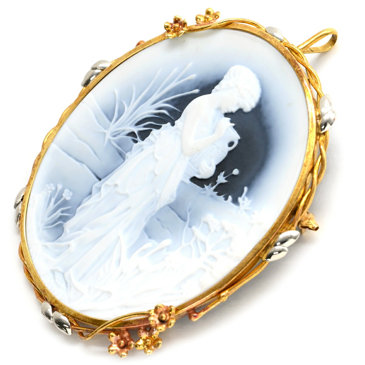 新品 K18 作家 フリードリヒ・ウイルヘルム・クライン .メノウカメオ32ct 新品 K18 作家 フリードリヒ・ウイルヘルム・クライン メノウカメオ32ct