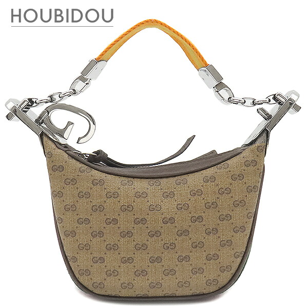 グッチ Gucci 2WAY御徒面子 マイクロ GG  GGスプリームキャンバス なめし革 ベージュ×エボニー しろがね色金具 茶 緑 赤 シェリー酒生産ライン ハンドバック 肩部  718512 【箱】【中古】