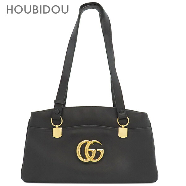 グッチ Gucci ショルダーバッグ GGマーモント アリー  なめし革 黒いこと ゴールド金具 黒 トートバッグ 肩かけ  550130【中古】