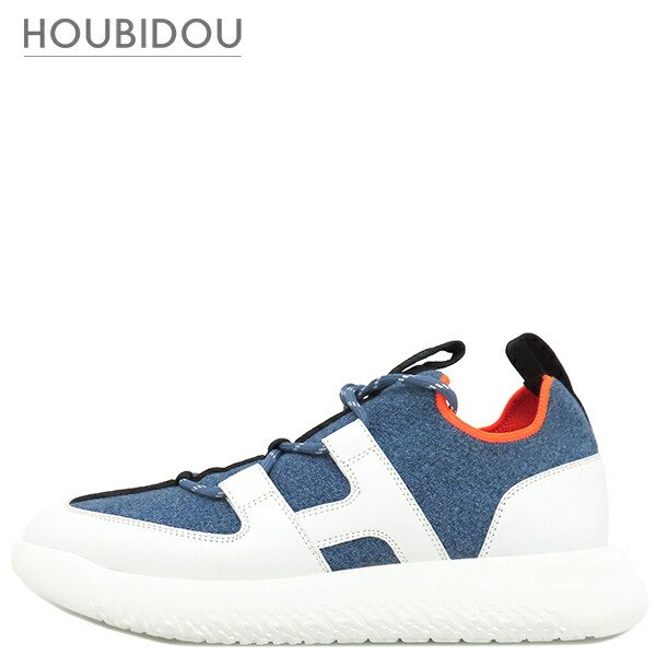 エルメス Hermes スニーカー 果たし合い DUEL 織り地 なめし革 青色X白いこと #39 青 白 スリッポン  H212200Z 【保護すること袋】【中古】