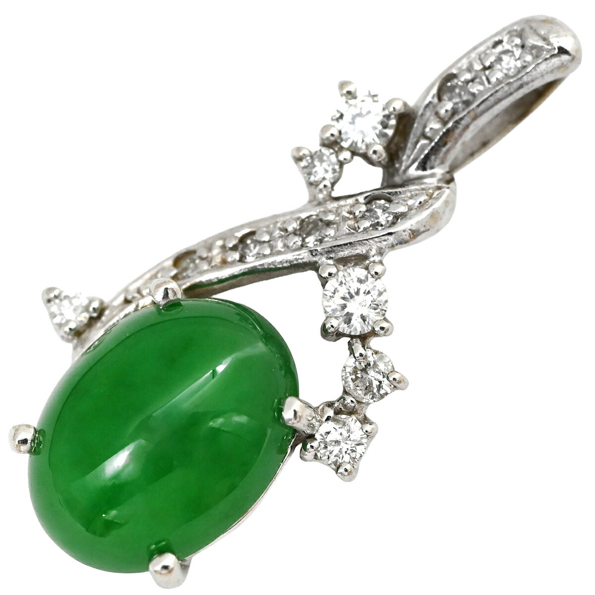 楽天市場】翡翠 9.74ct ダイヤモンド ペンダントトップ PT900 プラチナ