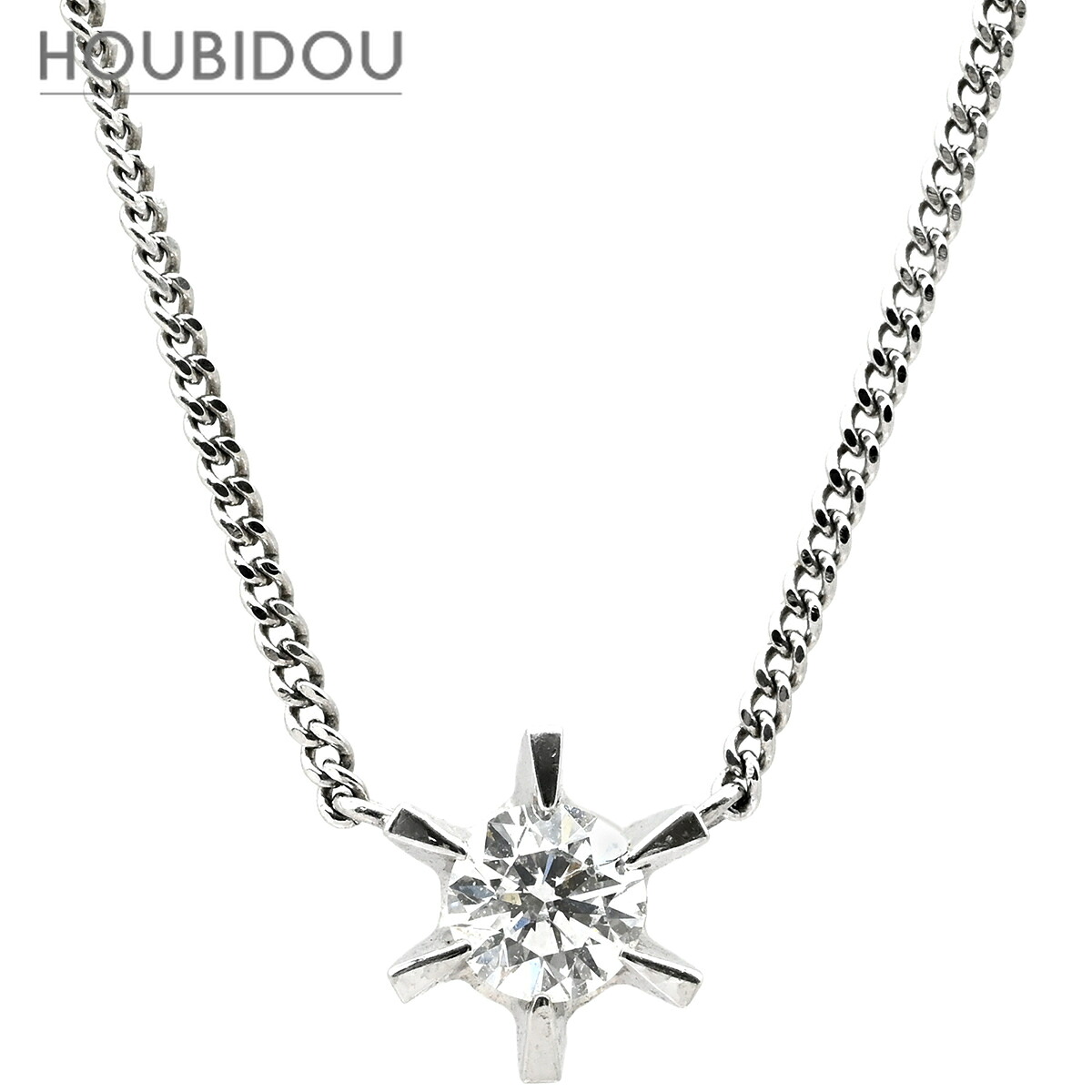 ネックレス ダイヤモンド 0.32ct ペンダント プラチナシルバー 1P 1石 1粒 ブリリアントカット プラチナ 【中古】|HOUBIDOU 心斎橋店