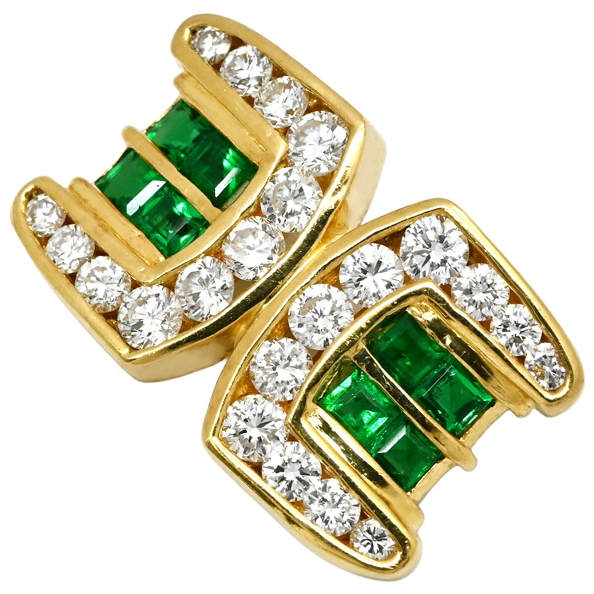 ゲインズボロウ GAINSBOROUGH ペンダントトップ エメラルド 0.30ct ダイヤモンド イエローゴールド ネックレストップ 緑 グリーン 750 18K 18金 YG 【中古】