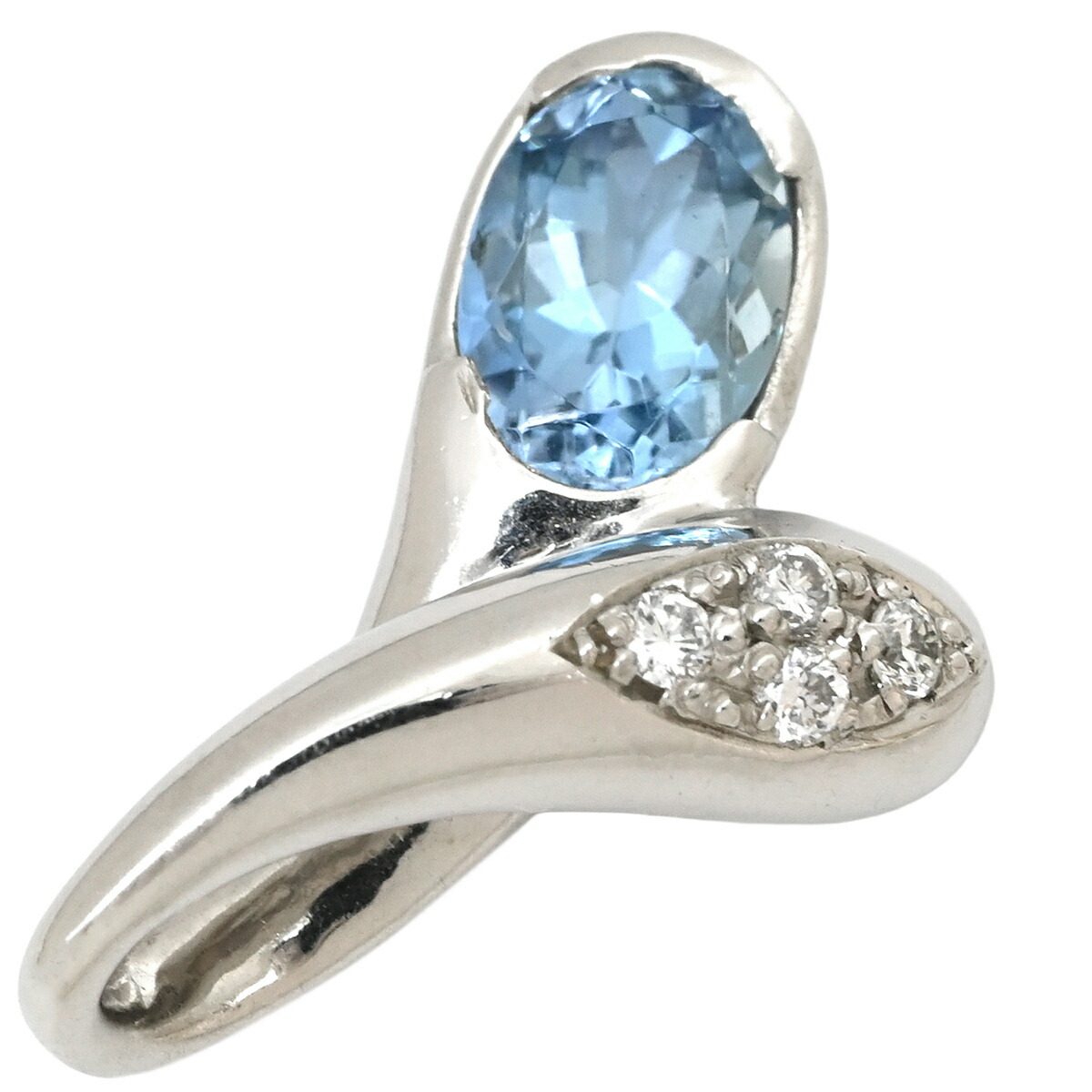 ペンダントトップ アクアマリン 0.78ct ダイヤモンド プラチナシルバー 1石 1P 1粒 ブリリアントカット ネックレストップ チャーム Pt900 【中古】 56,100円