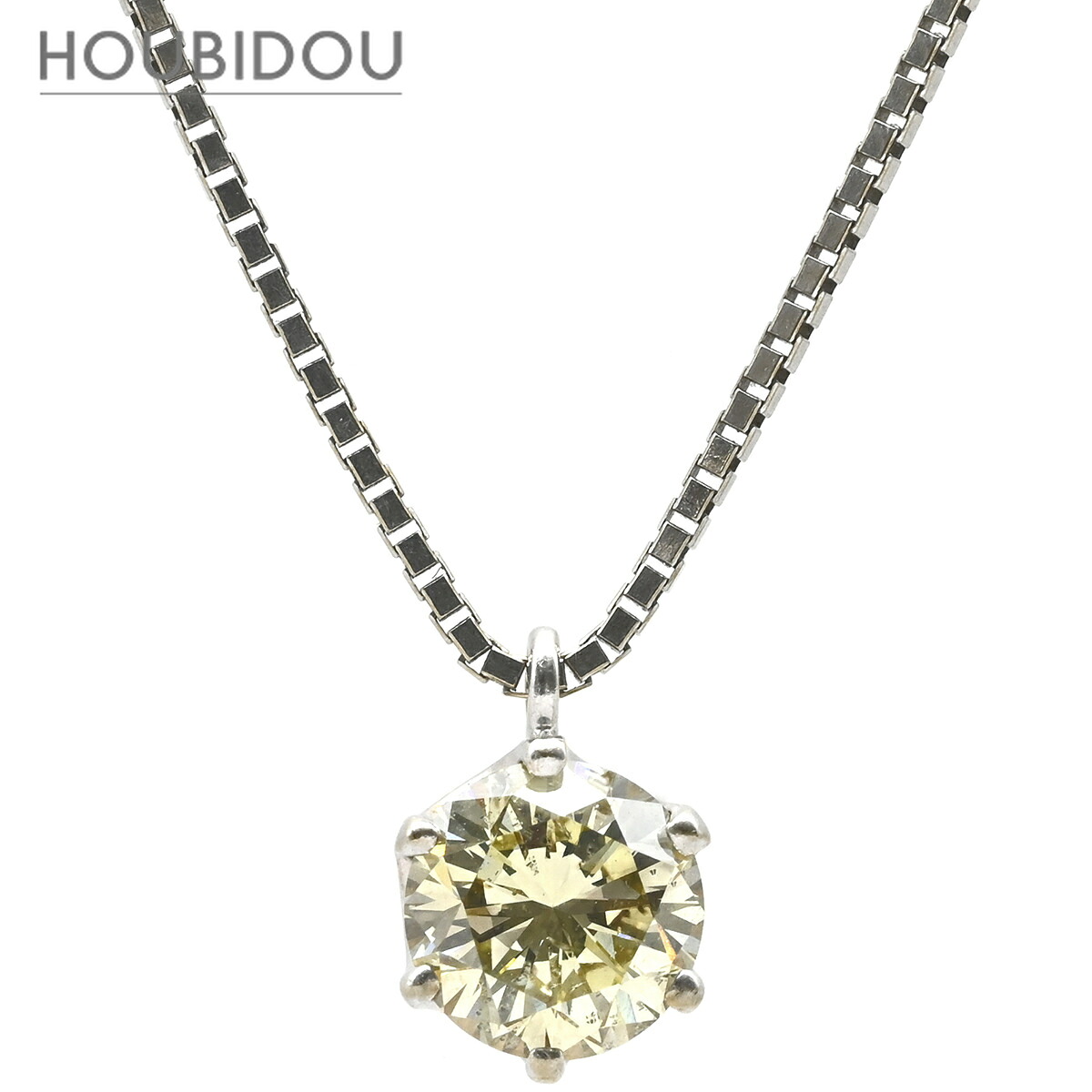 ネックレス ダイヤモンド 1.16ct ペンダント ホワイトゴールド 750 18K WG ブリリアントカット 1P 1石 1粒 【中古】｜HOUBIDOU 心斎橋店 101,574円