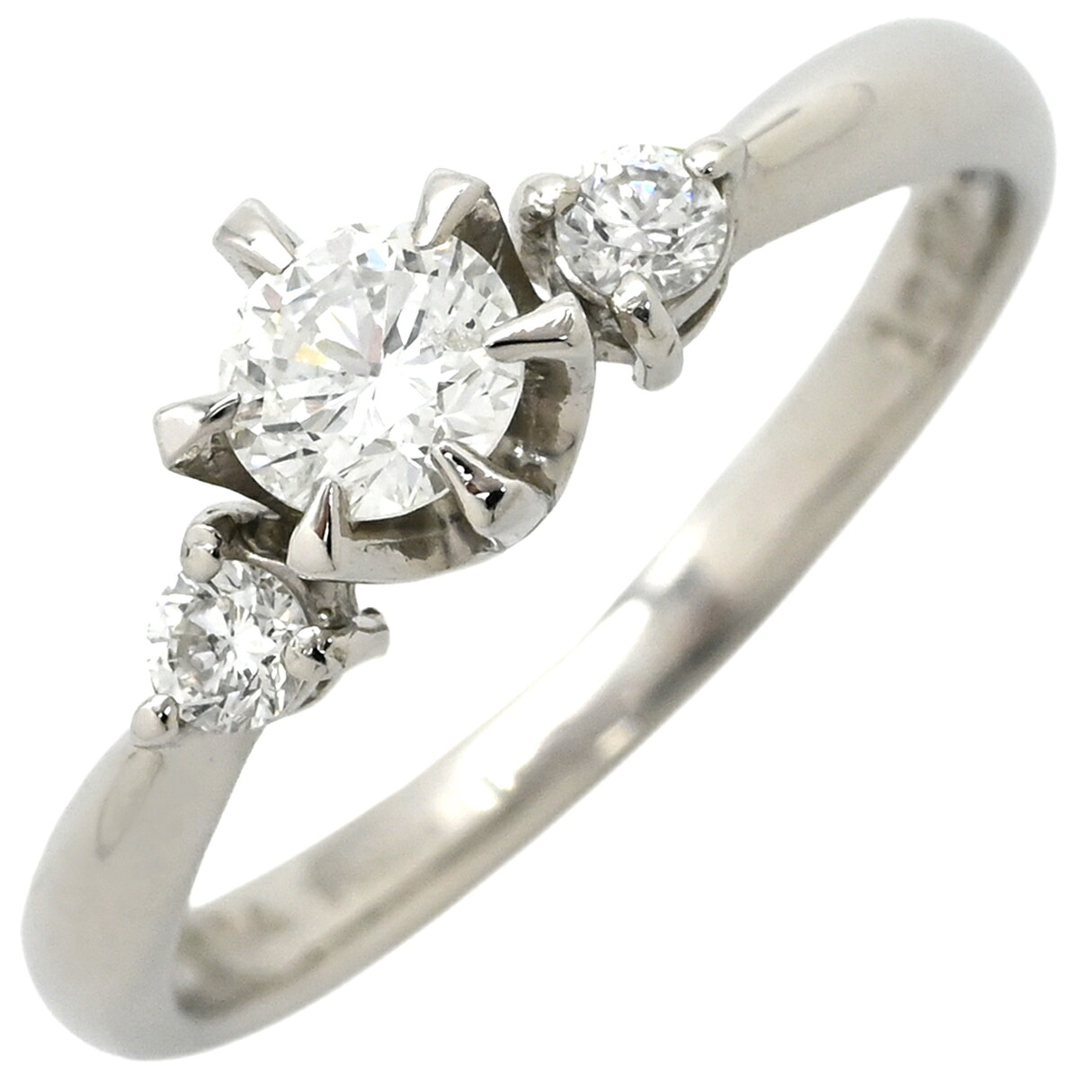＼ポイント5倍 &最大5万円割引クーポン4/4 20時から／ リング 指輪 I1 ダイヤ 0.301ct プラチナシルバー プラチナム Pt900 3P 3石 3粒 トリロジー スリーストーン エンゲージ ブライダル 11号【中古】