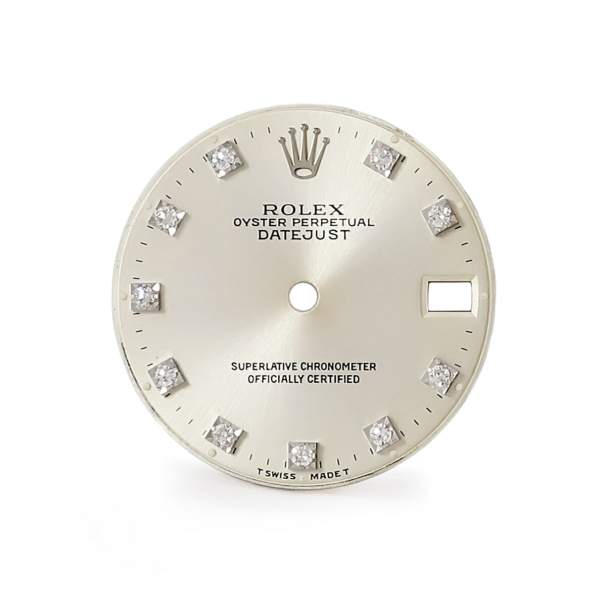 ロレックス ROLEX 腕時計パーツ 純正 デイトジャスト 68159用 ダイアル ステンレススチール 純正ダイヤモンド シルバー 替え 文字盤 シルバー 三針セット 純正ダイヤ 交換 パーツ 24mm 【中古】