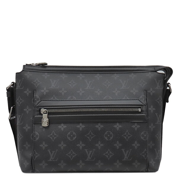 ＼ポイント5倍 &最大5万円割引クーポン4/4 20時から／ ルイヴィトン LOUIS VUITTON ショルダーバッグ オディセ メッセンジャー PM レザー モノグラムエクリプスキャンバス モノグラム エクリプス シルバー金具 黒 グレー M44223 RI3179 【保存袋】【中古】