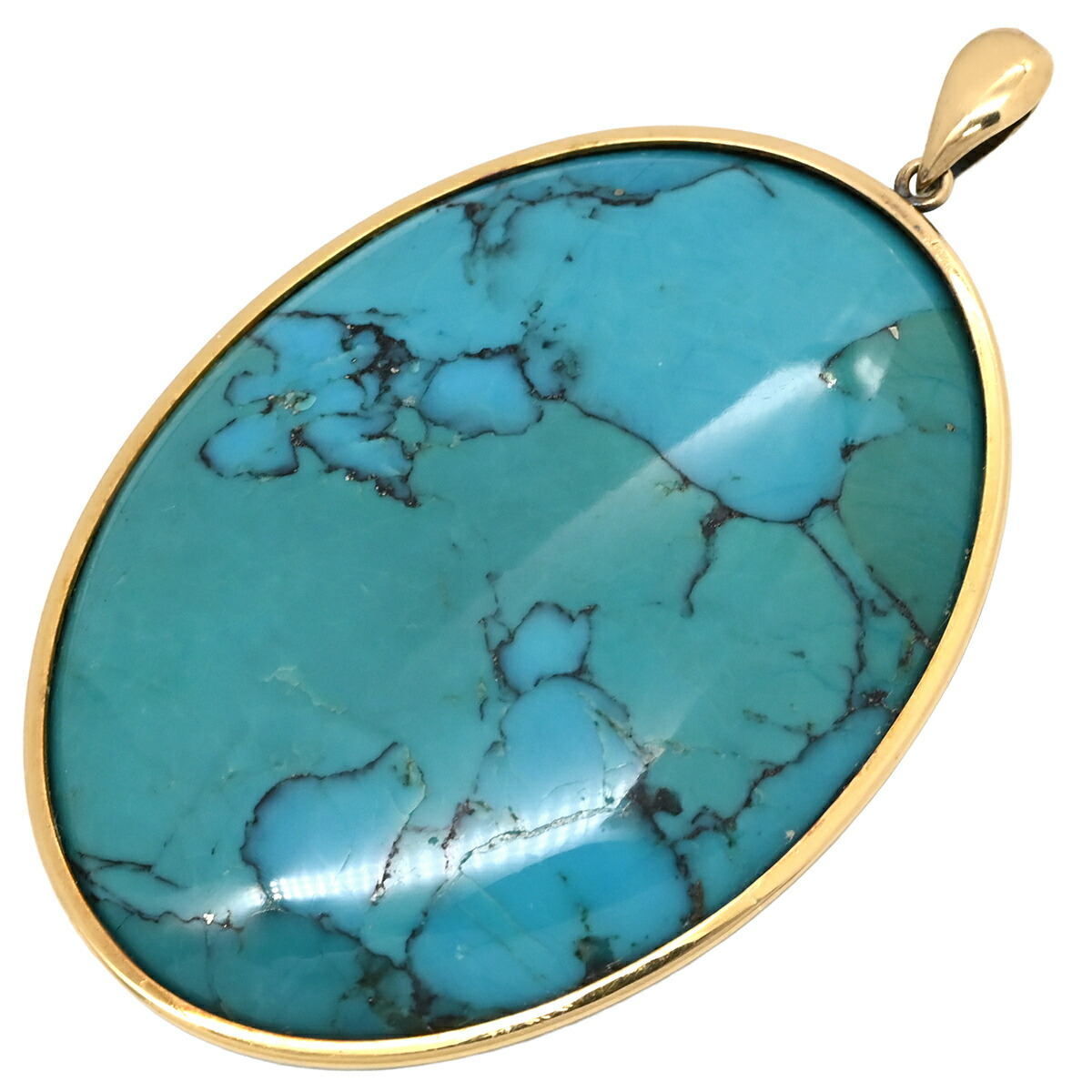 楽天市場】ターコイズ トルコ石 ペンダントトップ K18ゴールド 18金