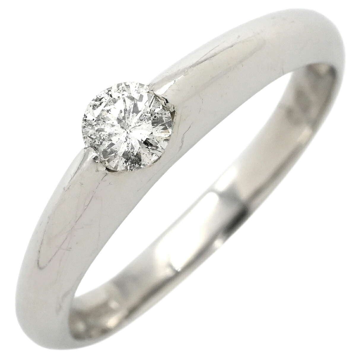 ＼ポイント5倍／ リング 指輪 ダイヤモンド 0.21ct プラチナシルバー 1石 1粒 1P ブリリアントカット プラチナ900 11号【中古】