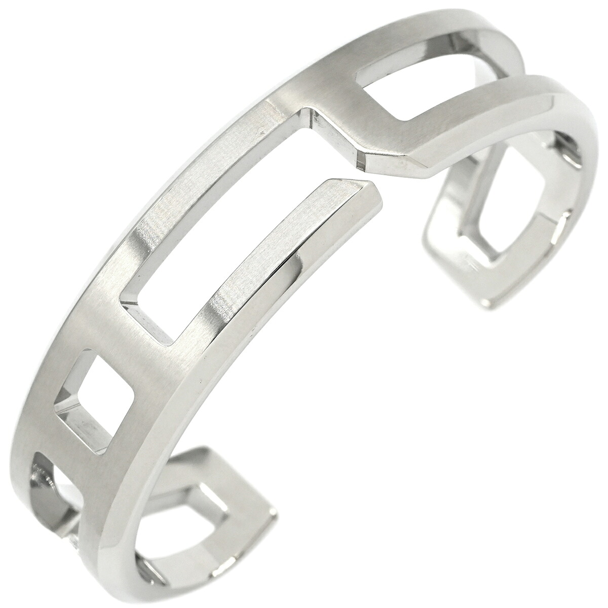 エルメス HERMES バングル プレイ PLAY ステンレススチール シルバー #T4 ブレスレット SS 【中古】