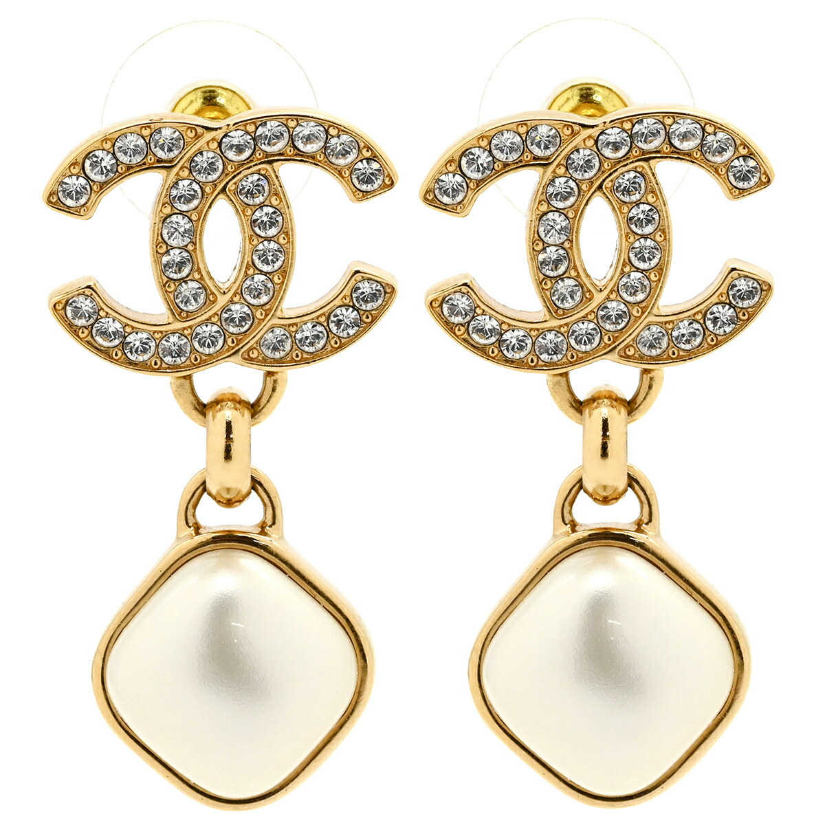 楽天市場】CHANEL シャネル ココマーク パールピアス スイングピアス