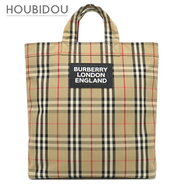 ＼ポイント10倍／ バーバリー Burberry 2WAYバッグ ヴィンテージチェック トート コットン アーカイブベージュ シルバー金具 黒 赤 ロゴ ショルダー 8017740【中古】｜HOUBIDOU 心斎橋店