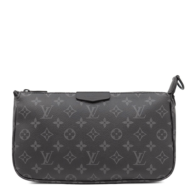 ＼ポイント2倍 &最大5万円割引クーポン4/4 20時から／ ルイヴィトン LOUIS VUITTON ショルダーバッグ ポシェット アクセソワール XL レザー モノグラムエクリプスキャンバス モノグラムエクリプス マットブラック金具 ニシャル刻印入り M11741 RFID【中古】
