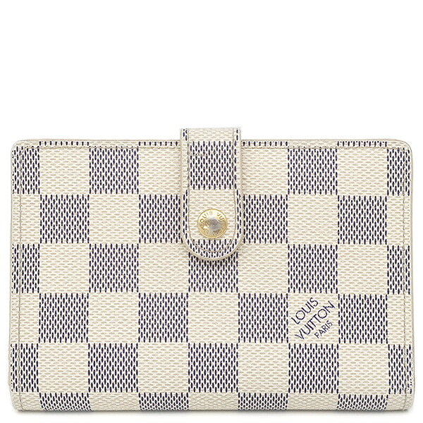 ルイヴィトン LOUIS VUITTON 二つ折り財布 ポルトモネ ビエ ヴィエノワ ダミエアズールキャンバス ダミエアズール ゴールド金具 がま口 N61676 MI1059【中古】