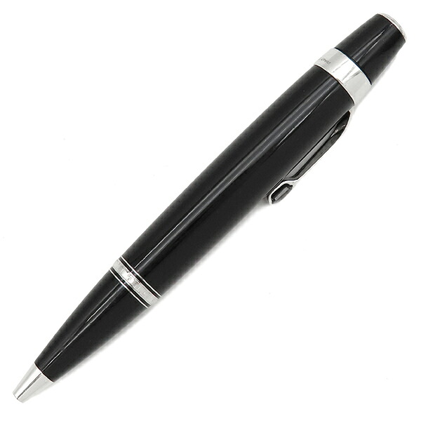 モンブラン Montblanc ボールペン ボエム ノワール メタル オニキス プレシャスレジン ブラック×シルバー 黒 筆記確認済 黒インク ジェムストーン オニキス ツイスト式 5055【中古】