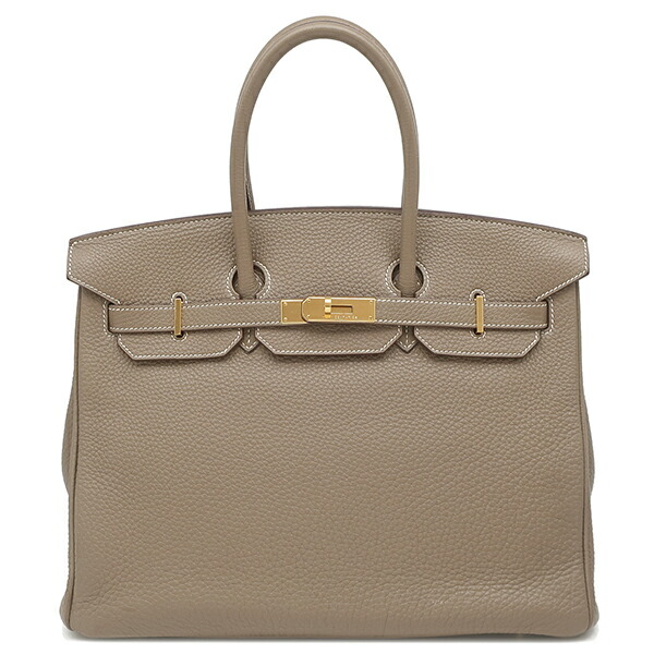 ＼最大5万円割引クーポン 4/4 20時から 数量限定／ エルメス HERMES ハンドバッグ バーキン35 トリヨンクレマンス エトゥープ ゴールド金具 グレージュ □N 【保存袋】【中古】 729,050円