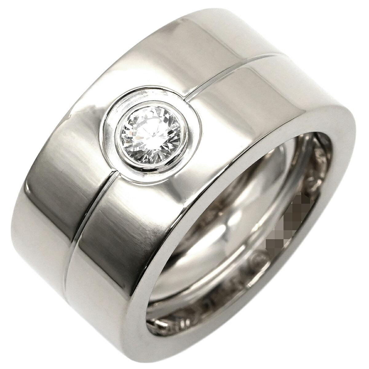 カルティエ Cartier リング 指輪 ハイラブリング ホワイトゴールド #54 1P 1石 1粒 ダイヤ K18WG Au750 18K 18金 幅広 14号【中古】