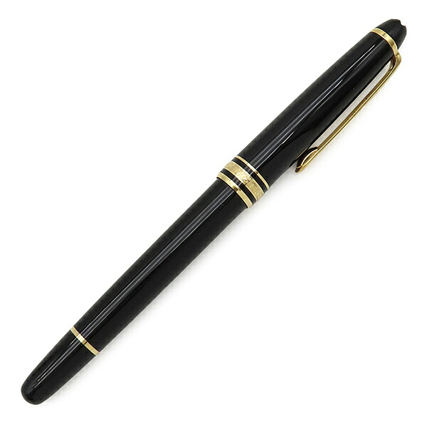 ＼最大5万円割引クーポン 4/4 20時から 数量限定／ モンブラン Montblanc ボールペン ローラーボール マイスターシュテュック ゴールドコーティング クラシック GP プレシャスレジン ブラック×ゴールド インク切れ 【中古】