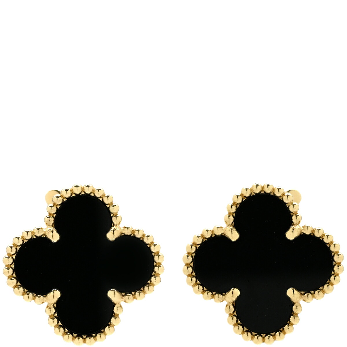 ＼最大5万円割引クーポン 4/4 20時から 数量限定／ ヴァンクリーフアーペル Van Cleef & Arpels イヤリング ヴィンテージ アルハンブラ ブラック×イエローゴールド Au 750YG 黒 18K オニキス VCARA44200 【箱】【中古】