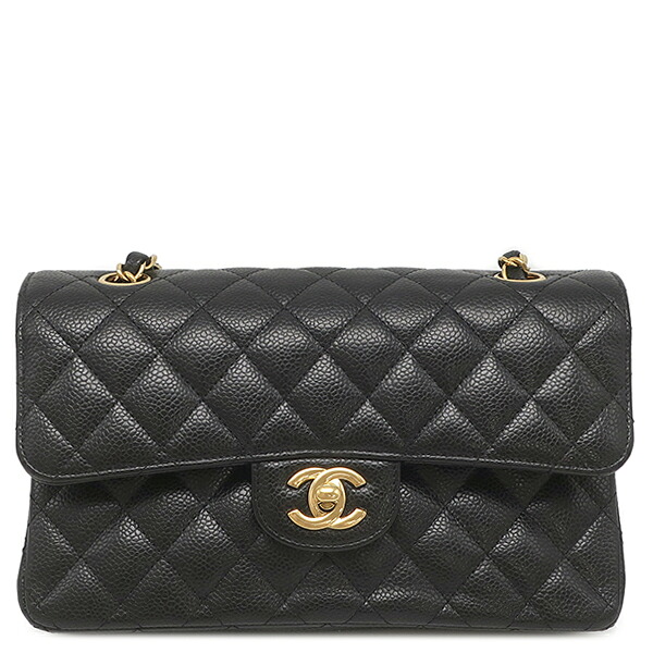 シャネル CHANEL ショルダーバッグ マトラッセ Wフラップ チェーンショルダー レザー ブラック ゴールド金具 黒 ココマーク ランダムシリアル 【保存袋】【中古】