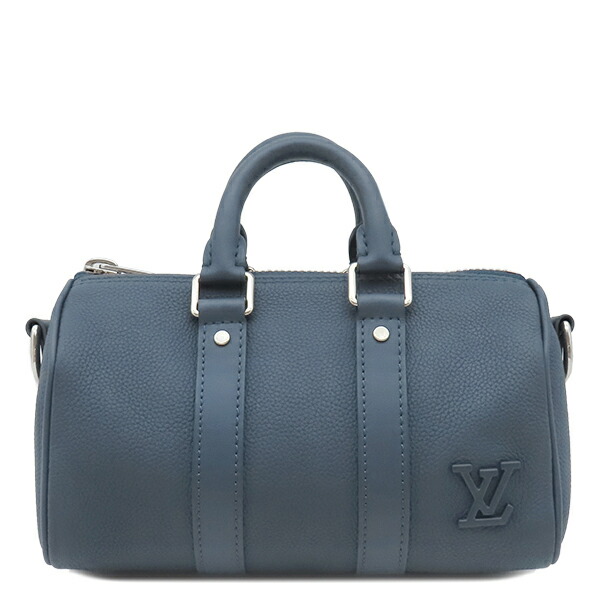 ルイヴィトン LOUIS VUITTON 2WAYバッグ キーポルXS レザー トリヨンレザー ブルー シルバー金具 青 ハンドバッグ ショルダー M81003 RFID【中古】