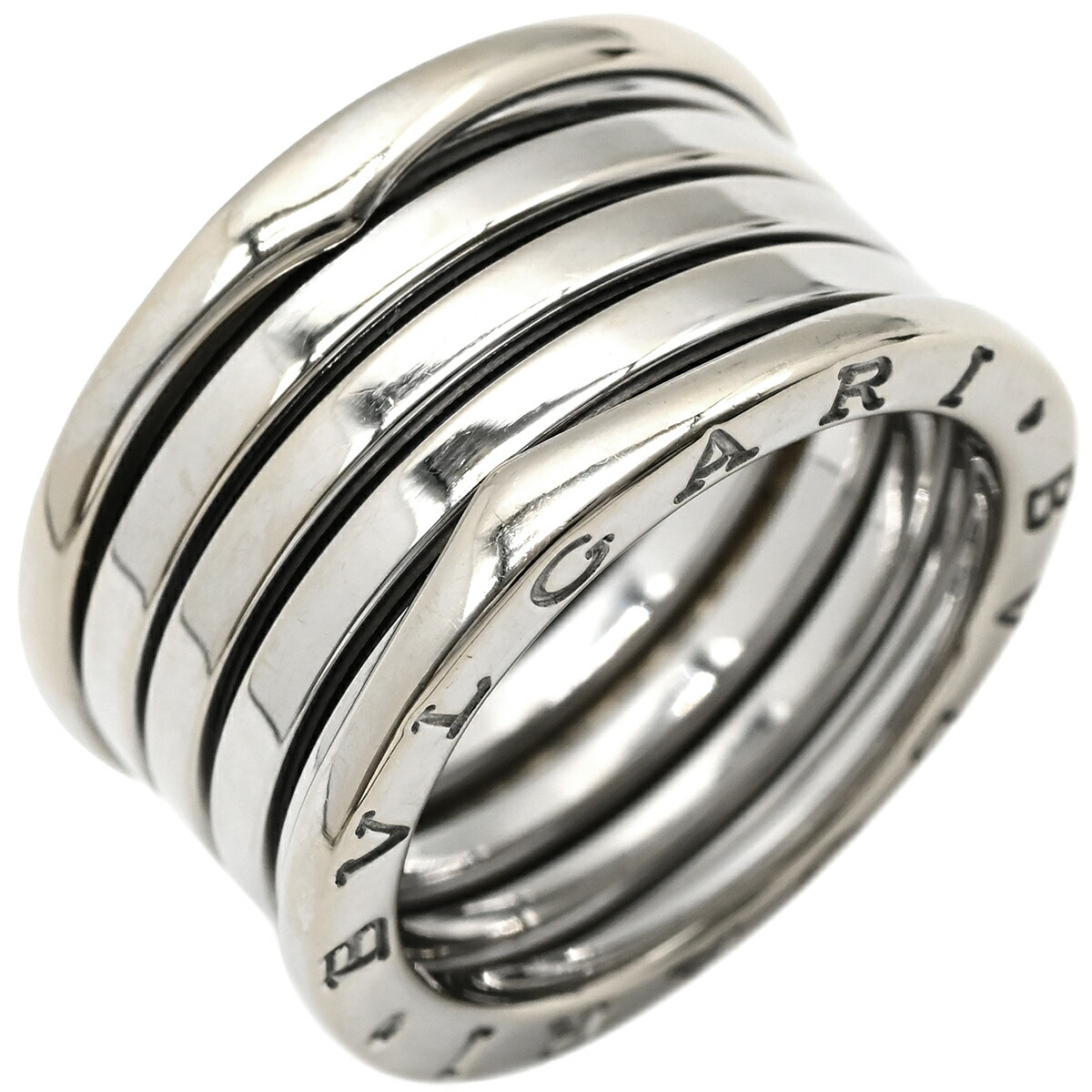＼最大5万円割引クーポン 4/4 20時から 数量限定／ ブルガリ BVLGARI リング 指輪 ビーゼロワン B-zero1 5バンドリング ホワイトゴールド #57(JP17) BVLGARI Au750 WG 18K 18金 16号【中古】