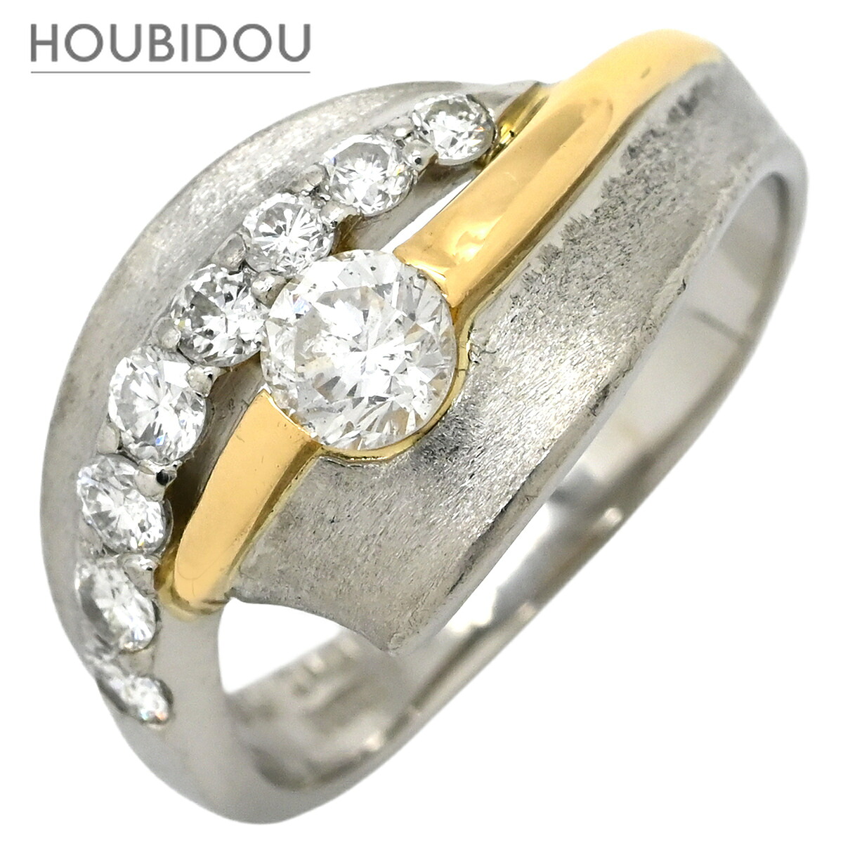 リング 指輪 0.354ct ダイヤ プラチナシルバー Pt900&times;K18YG コンビ Au750 18K 18金 プラチナ Pt900 ダイヤモンド 15号【中古】｜HOUBIDOU 心斎橋店