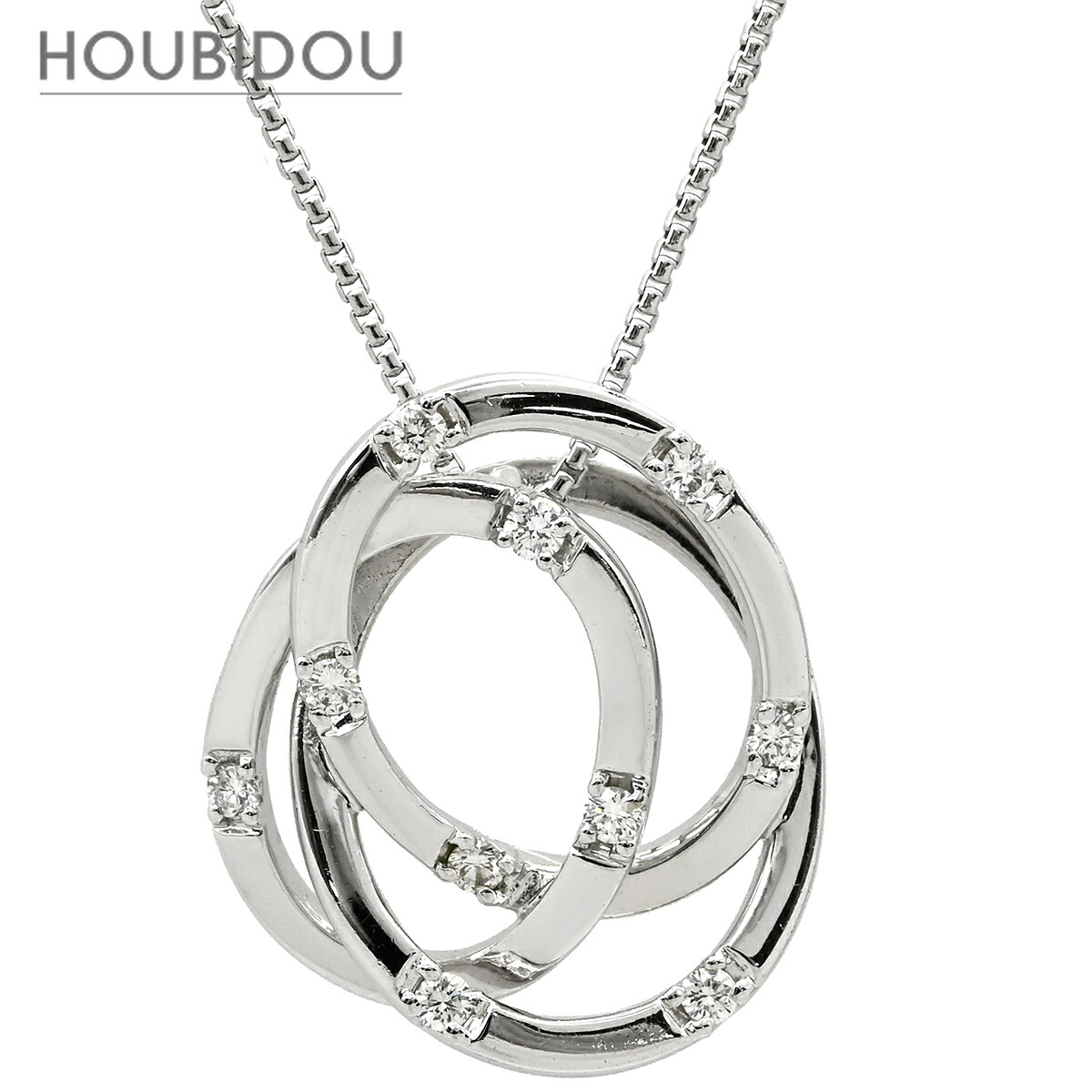 \ポイント5倍/ タサキ TASAKI ネックレス トリプル サークル ホワイトゴールド TASAKI ダイヤ 0.27ct 3連 サークル Au K18 750WG 【中古】|HOUBIDOU 心斎橋店