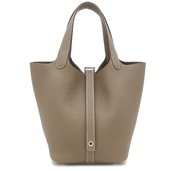 ＼最大5万円割引クーポン 数量限定／ エルメス HERMES ハンドバッグ ピコタンロック PM トリヨンクレマンス エトゥープ シルバー金具 新品 未使用 2025年製 グレージュ K 【箱】【中古】