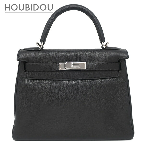 エルメス HERMES 2WAYバッグ ケリー28 内縫い トゴ ブラック シルバー金具 黒 □K 【保存袋】【中古】