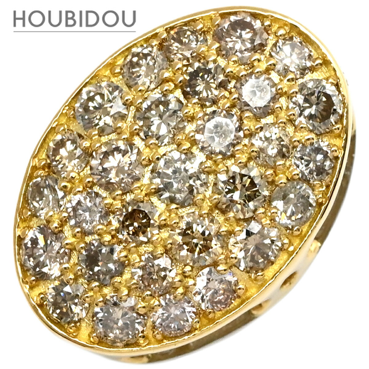 ＼最大5万円割引クーポン 4/4 20時から 数量限定／ ペンダントトップ ダイヤ 0.50ct プラチナシルバー×イエローゴールド YG Pt コンビ ツートン K18 YG 750 【中古】 35,750円