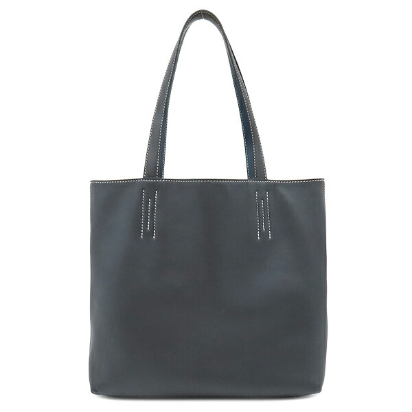 ＼最大5万円割引クーポン 数量限定／ エルメス HERMES トートバッグ ドゥブルセンス 28 シッキム ブラック×ブルーニュイ×エタン×コルヴェール グレー 青 黒 リバーシブル X【中古】