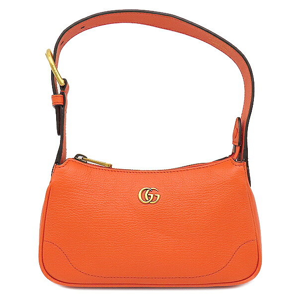 ＼最大5万円割引クーポン 4/4 20時から 数量限定／ グッチ GUCCI ハンドバッグ GGマーモント アフロディーテ レザー オレンジ ヴィンテージ金具 橙 ミニショルダー 739076 【箱】【中古】