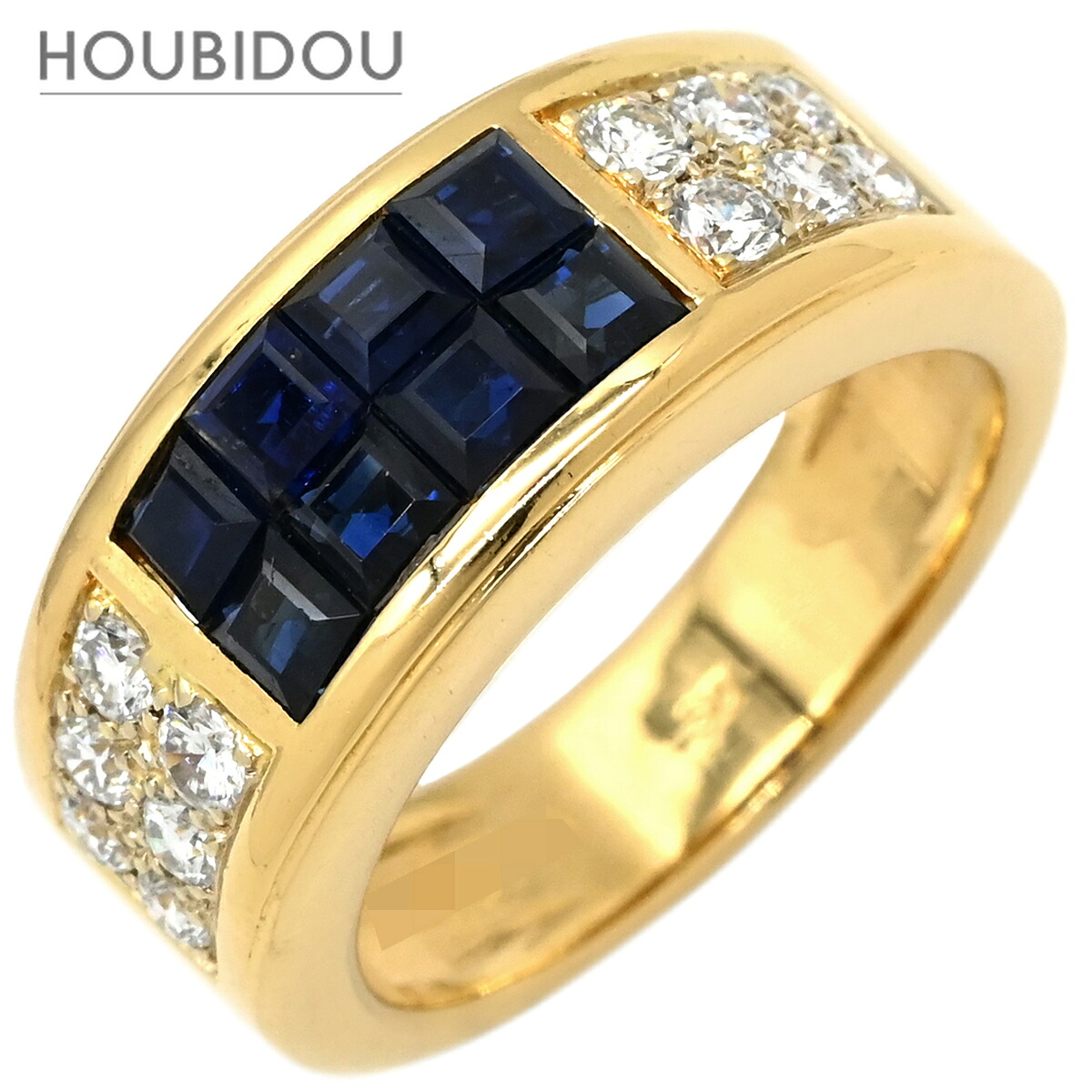 カルティエ Cartier リング 指輪 ディアボロ ブルー×イエローゴールド #50(JP10) サファイア ダイヤ 18K 750 YG 10号【中古】