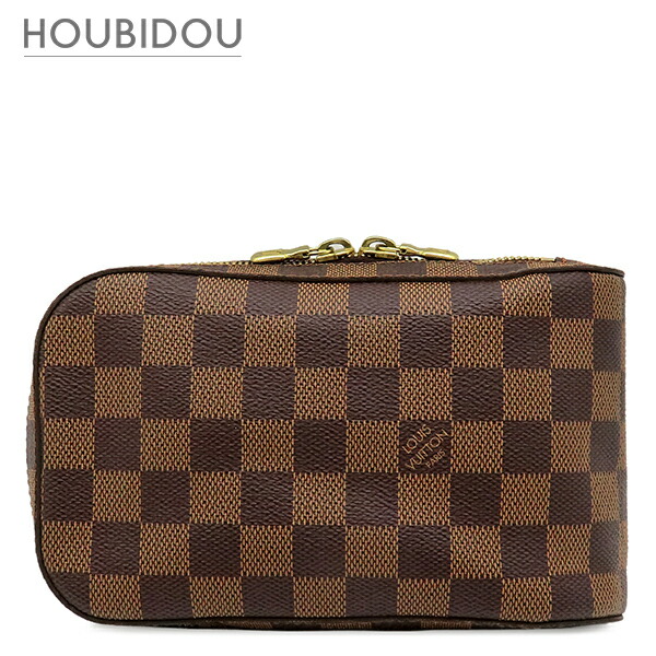 ＼2%OFF大売り出し ＆最大限度5万円銀行割引クーポン券 物量制限事項／ ルイヴィトン LOUIS VUITTON 上半身御徒面子 ジェロニモス ダミエキャンバス ダミエエベヌ ゴールド金具 酉の方角御徒面子 旧型 N51994 CA0034【中古】