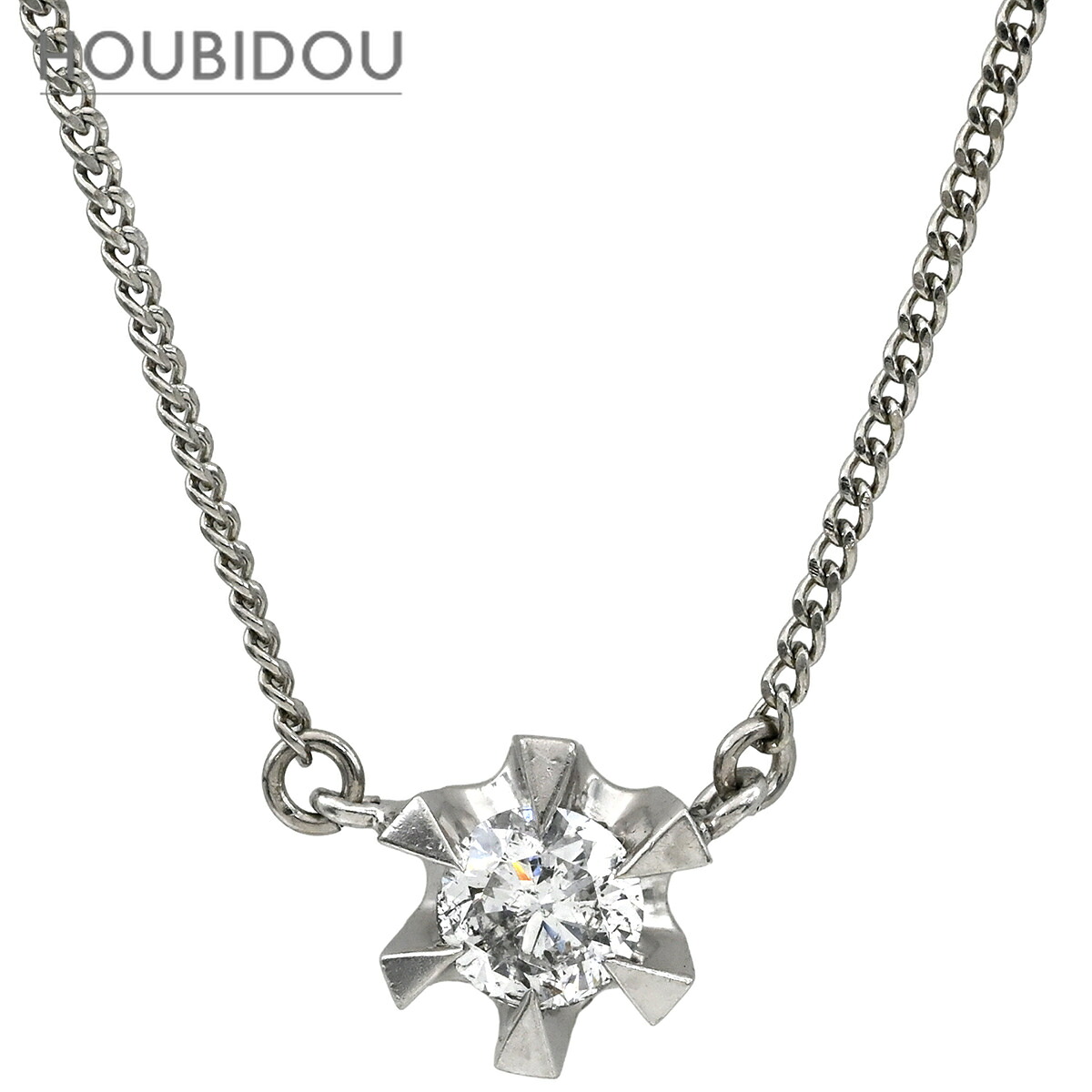 ネックレス ダイヤ 0.32ct ペンダント プラチナシルバー 1石 1粒 ブリリアントカット プラチナ 【中古】|HOUBIDOU 心斎橋店