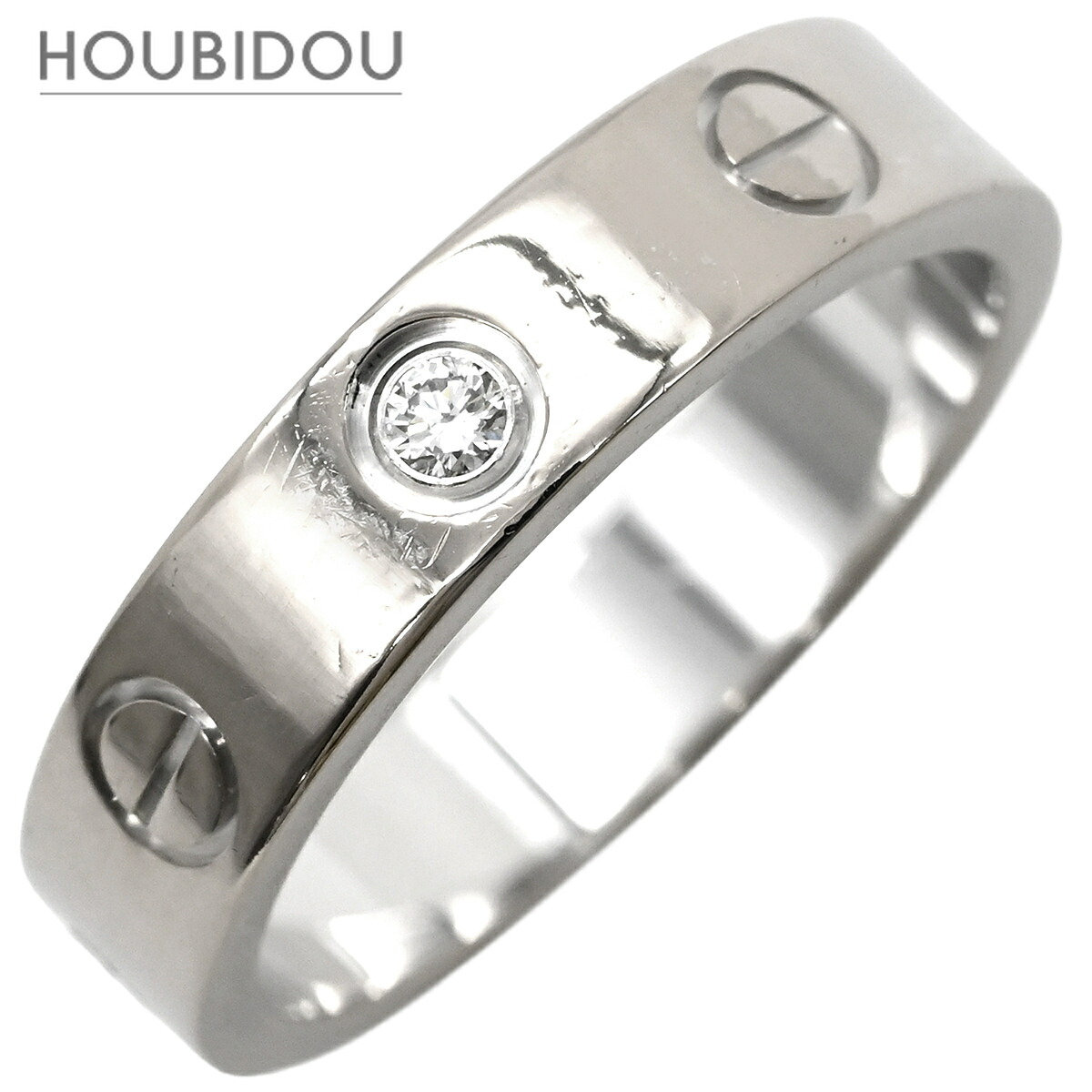 カルティエ Cartier リング 指輪 ミニラブリング 1Pダイヤ ホワイトゴールド #49(JP9) スモールモデル LOVE Ring 750 9号 B4050549【中古】