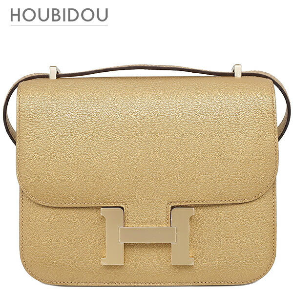 エルメス HERMES ショルダーバッグ コンスタンス3 ミニ ミロワール レザー シェブルシャムキラ ドレ シャンパンゴールド金具 新品 未使用 金 B 【箱】【中古】
