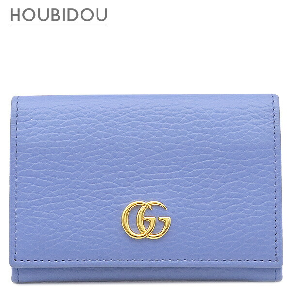 ＼最大5万円割引クーポン 数量限定／ グッチ GUCCI カードケース ダブルG レザー ライトブルー×ピンク ゴールド金具 日本限定 名刺入れ ?456126 【箱】【中古】