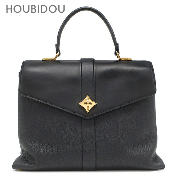 ルイヴィトン LOUIS VUITTON 2WAY御徒面子 サクラ色 デ キャラバン PM なめし革 黒いこと ゴールド金具 黒 ハンドバック 肩部  M53821 RI1189【中古】