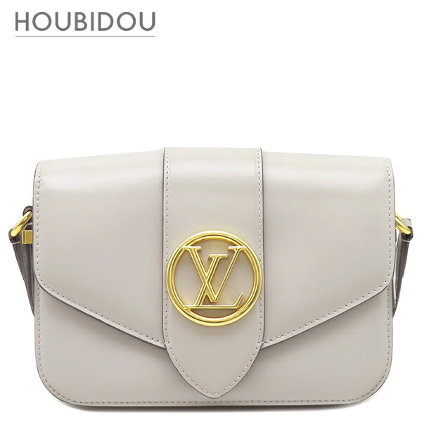 ルイヴィトン LOUIS VUITTON ショルダーバッグ LV PONT9 LVポンヌフ スムースレザー クレーム ゴールド金具 白 LVサークル  M55950 RFID【中古】