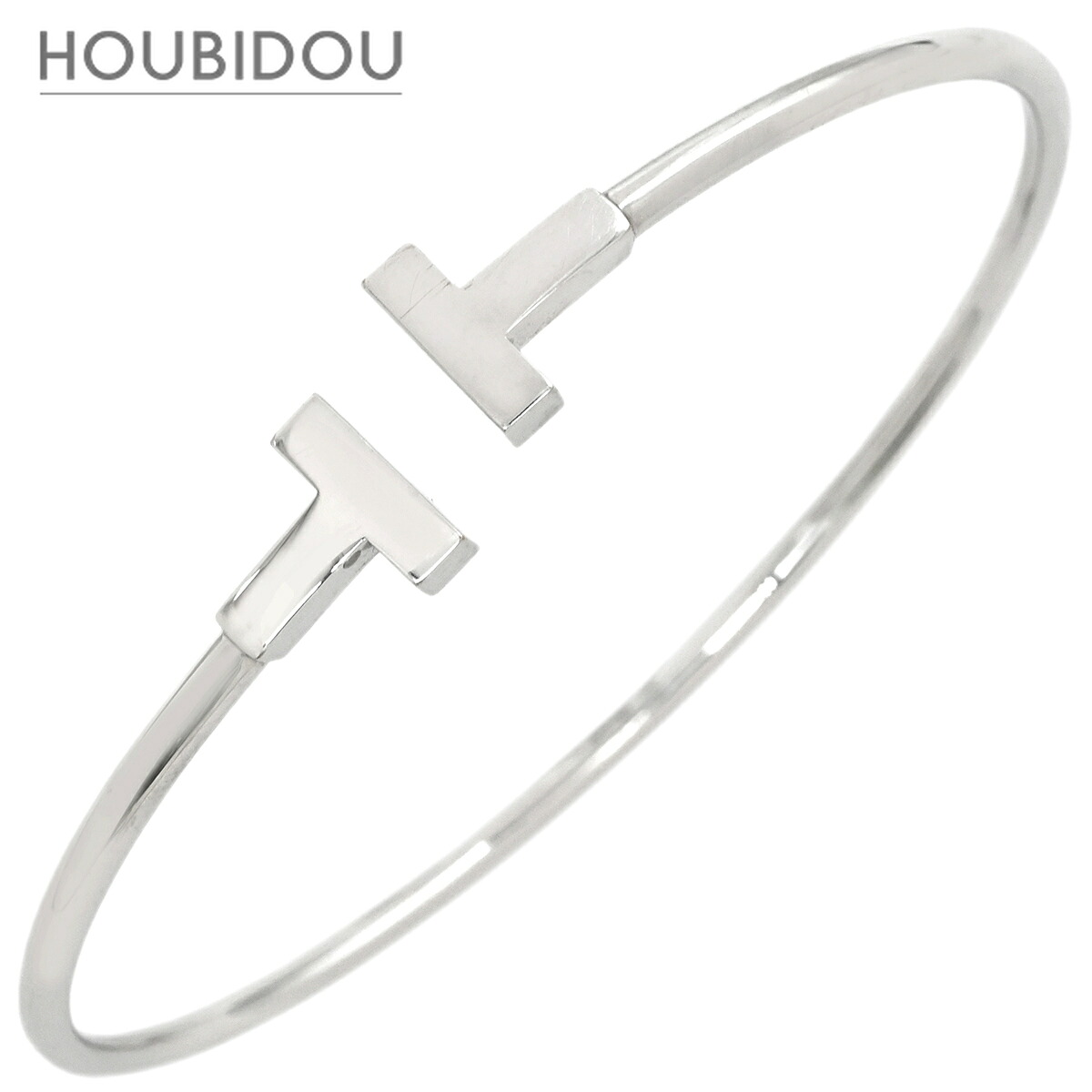 ティファニー Tiffany & Co ブレスレット Tワイヤー ホワイトゴールド T&Co. バングル 【箱】【中古】｜HOUBIDOU 心斎橋店