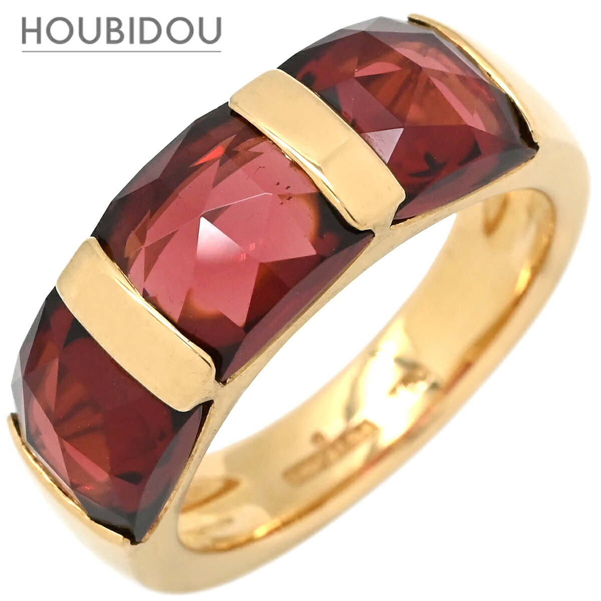 ルジアダ RUGIADA リング 指輪 ガーネット レッド×イエローゴールド Au750 18K 18金 ローズカット デザインリング 13号【中古】|HOUBIDOU 心斎橋店