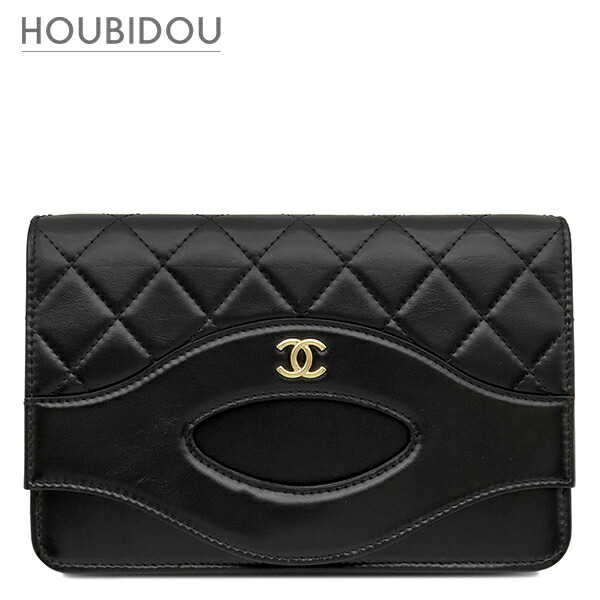 ＼最大限度5万円割り引き引き換え証 分量制限事項／ シャネル Chanel チェーンウォレット マトラッセ チェーンウォレット 子ウシ 黒いこと 三鞭酒ゴールド金具 黒  AP2703 手当たり次第禾穀類 【保護すること袋】【中古】